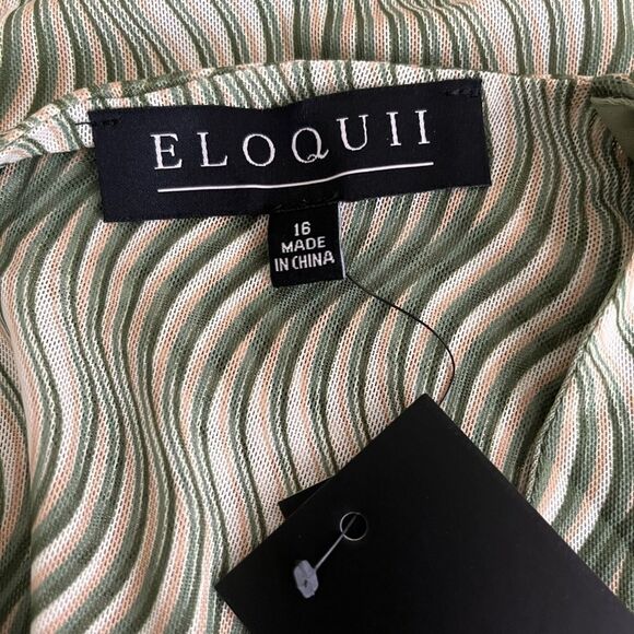 Eloquii Plus Size Stretch  Midi Dress Mesh Twist Back Party Bodicon Lined - Picture 8 of 13